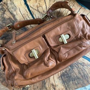 Kenneth Cole Leather Cognac Handbag